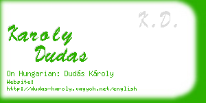 karoly dudas business card