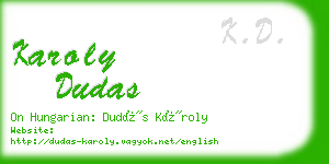karoly dudas business card